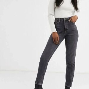 TopShop Black Distressed Mom Jeans Size T36